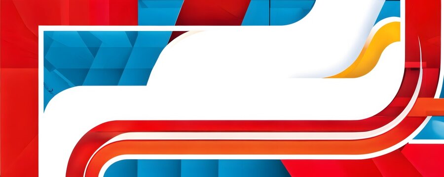 Colorful geometric design featuring dynamic shapes and vibrant hues in a modern abstract layout