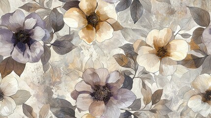   A painting depicts a bouquet of flowers on a white and gray canvas with a dark and vibrant central area