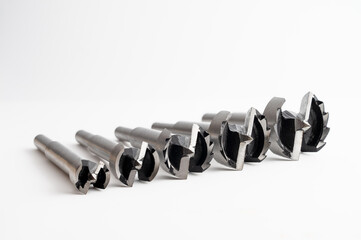 set of preciaion metal forstner bits for engineering and woodworking
