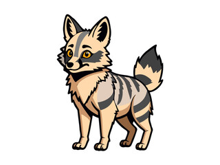 Cartoon gray fox standing