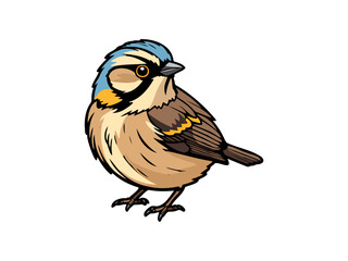 Colorful bird perched illustration