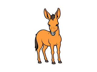 Cartoon donkey standing