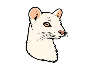 Close-up portrait of a weasel's face