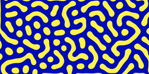 Abstract Turing organic wallpaper with background. Turing reaction diffusion monochrome seamless pattern with chaotic motion. Natural seamless line pattern. Linear design with biological shapes.