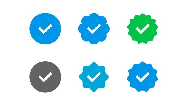 blue tick Instagram, Facebook, Twitter, Tiktok, Telegram, Whatsapp, Viber, Youtube, set verified profile badges. Check mark verified account icons. Account verification icon. Guaranteed safety pers