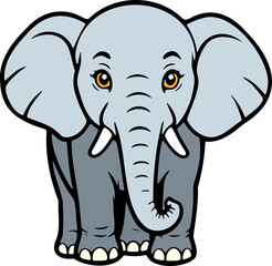 Cartoon elephant standing