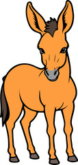 Cartoon donkey standing