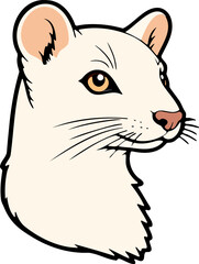 Close-up portrait of a weasel's face