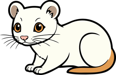 Full body illustration of a stoat