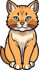 Cartoon cat sitting with orange fur