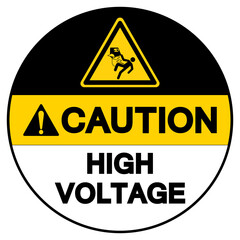 Obraz premium Caution High Voltage Symbol Sign, Vector Illustration, Isolated On White Background Label. EPS10