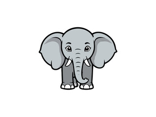 Cute cartoonish young elephant standing