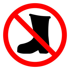 No Work Boots Symbol Sign, Vector Illustration, Isolate On White Background Label .EPS10