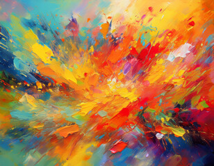 Abstract Colorful Paint Splatters Bold and Dynamic Artistic Background with Expressive Chaotic Energy