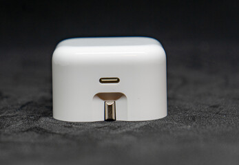 White Electric Plug for Type-C Charging - Compact and Efficient Design