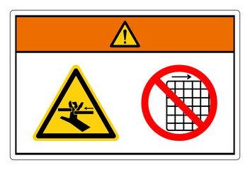 Warning Hand Crush Moving Parts Do Not Remove Guard Symbol Sign, Vector Illustration, Isolate On White Background Label .EPS10