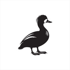 Mandarin silhouette duck icon. duck icon.
