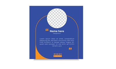 Client or customer review feedback testimonial social media post banner