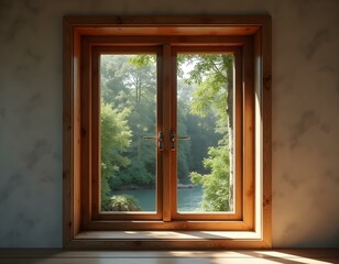 A wooden framed window design 