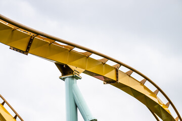 Roller coaster rails at an amusement park. © Trygve
