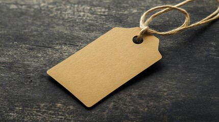 A stylish and classic paper tag or label designed to convey sophistication and attention to detail.