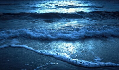 Ocean waves gently lapping against the shore