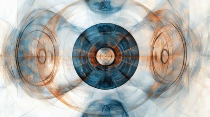 A refined blend of fractal circles and compass designs, offering a modern, abstract interpretation of guidance and balance on a crisp white canvas.