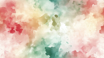 Green, pink and white muted abstract watercolor hand painted background. Seamless pattern