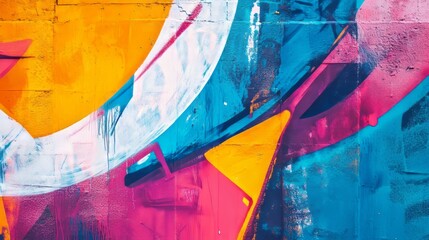 Fototapeta premium Beautiful street art of graffiti. Abstract color creative drawing fashion on walls of city. Urban contemporary culture. Title paint on walls. Culture youth protest. ABSTRACT PICTURE 