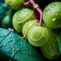 Gooseberry with leaves 