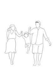 illustration d'une famille heureuse 