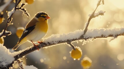 robin in snow