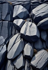 Textured black gray rock formation with cracks and crevices, creating abstract and rugged natural pattern, mountain sightview landscape, texture, background, backdrop, painting, illustration, artwork