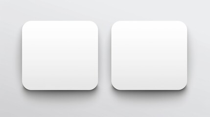 Plastic or Paper White Business Card Isolated on Transparent Background, Vector Blank Sticker with Rounded Corners