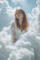 Dreamy Ethereal Bride in Cloudscape: Fantasy Wedding Inspiration