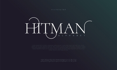 Hitman modern alphabet font and logo typography urban style fonts italic for technology digital movie logos vector