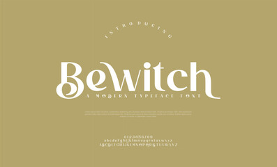 Bewitch elegant wedding alphabet letters font and number typography luxury classic lettering serif fonts decorative logo vintage