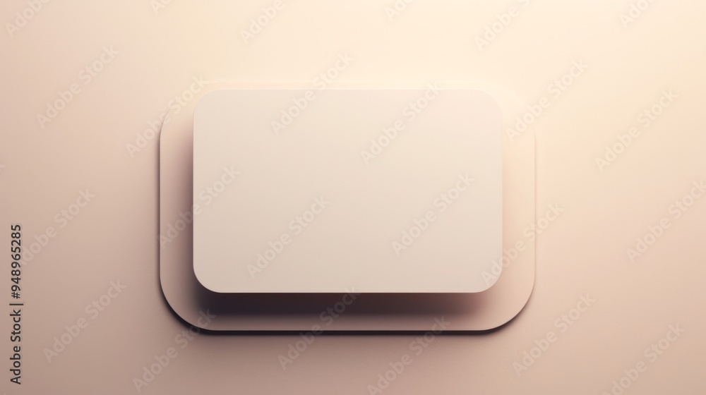 Poster rounded business card mockup on beige background with empty space on the side