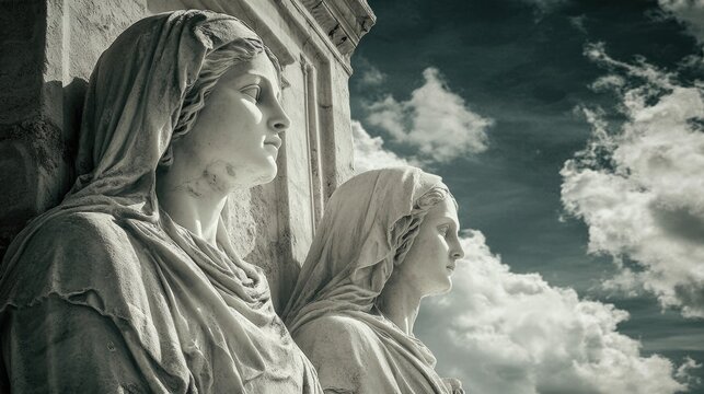 Duelo Femenino: Statue of Mary in Historical Religious Building