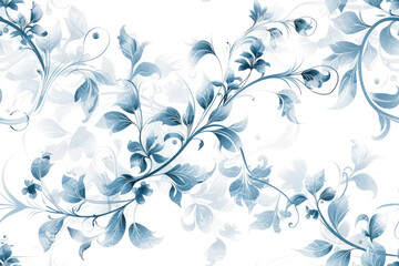 Blue floral ornament on a white background