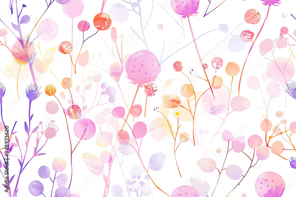 Poster a delicate pattern with wildflowers, creating a sense of lightness and harmony.