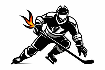 hockey player icon vector black silhouette