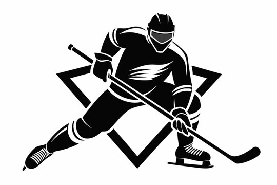 recommend clip art: hockey player icon vector black silhouette