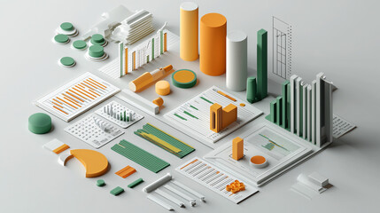 A 3D financial planning toolkit with interactive financial models, representing the tools and resources available for effective financial planning 