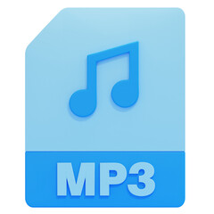 PNG 3D Music File Icon Isolated on A White Background