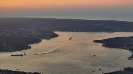 aerial view Istanbul at sunset