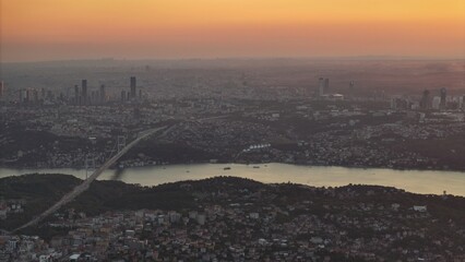 aerial view Istanbul at sunset