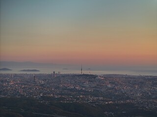 aerial view Istanbul at sunset