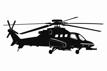 military helicopter silhouette vector