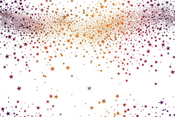 Fototapeta premium Falling stars in the form of confetti on a white background